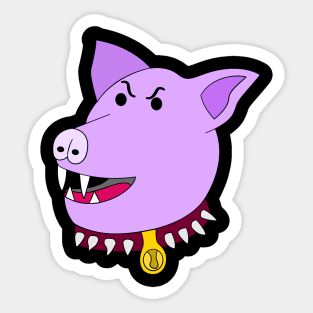 Aggressive Angry Pig Head Expression Artistic Cartoon Sticker